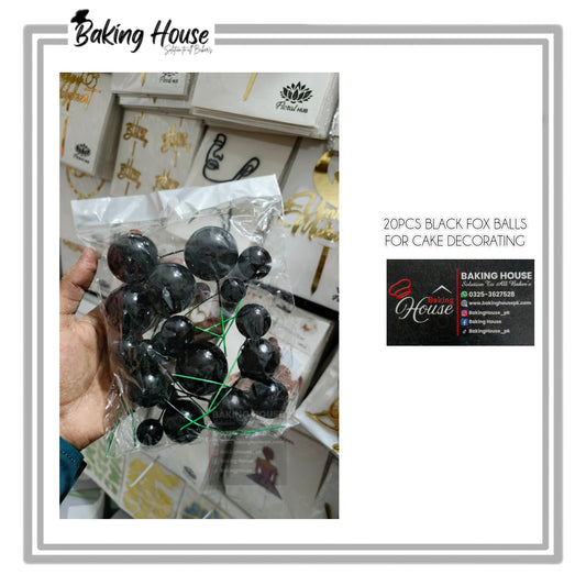 20pcs Black Fox Balls For Cake Decorating
