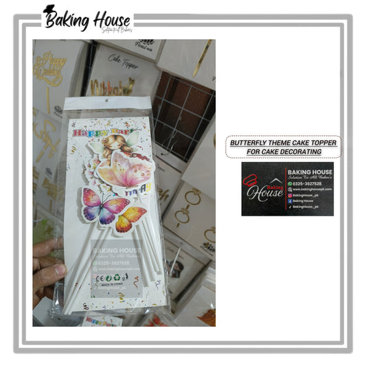 6pcs Butterfly Cartoon Cake Topper For Cake Decorating