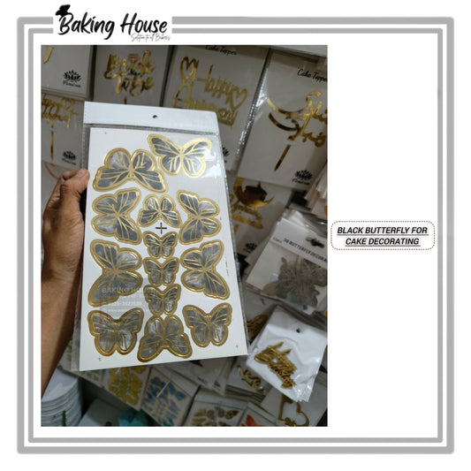 Black Card Butterfly For Cake Decorating