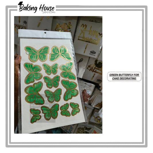 Green Card Butterfly For Cake Decorating