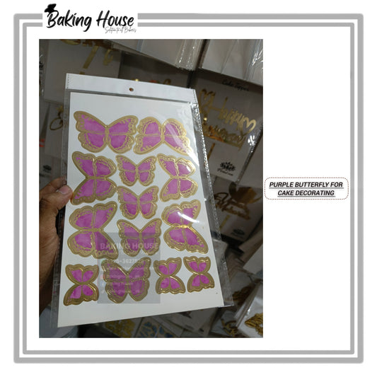 Purple Card Butterfly For Cake Decorating
