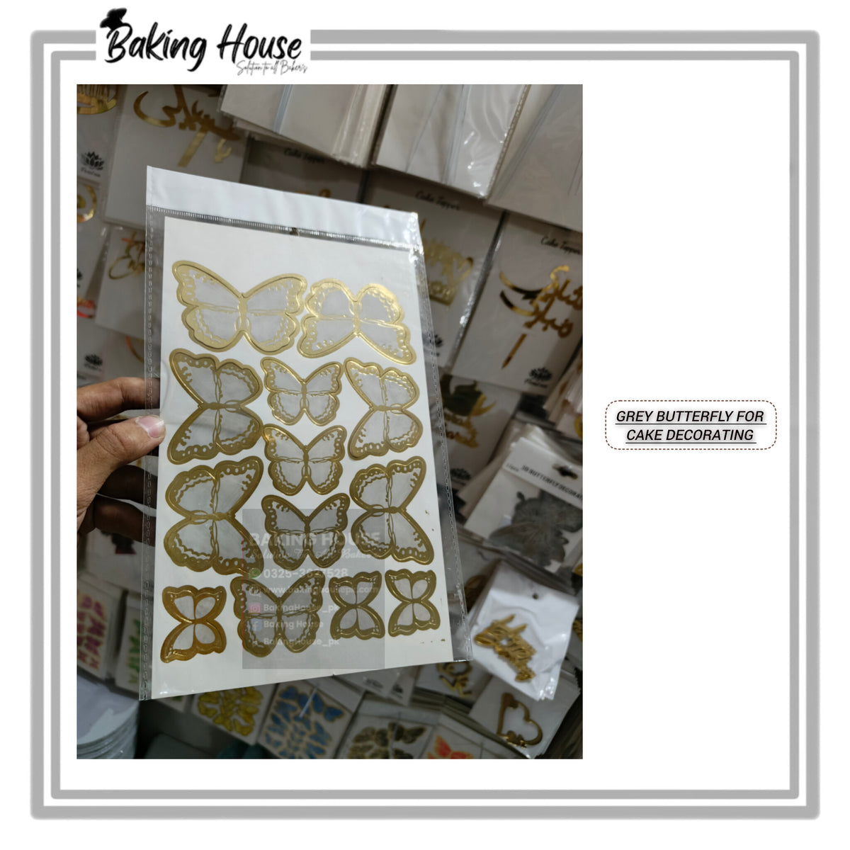 Grey Card Butterfly For Cake Decorating