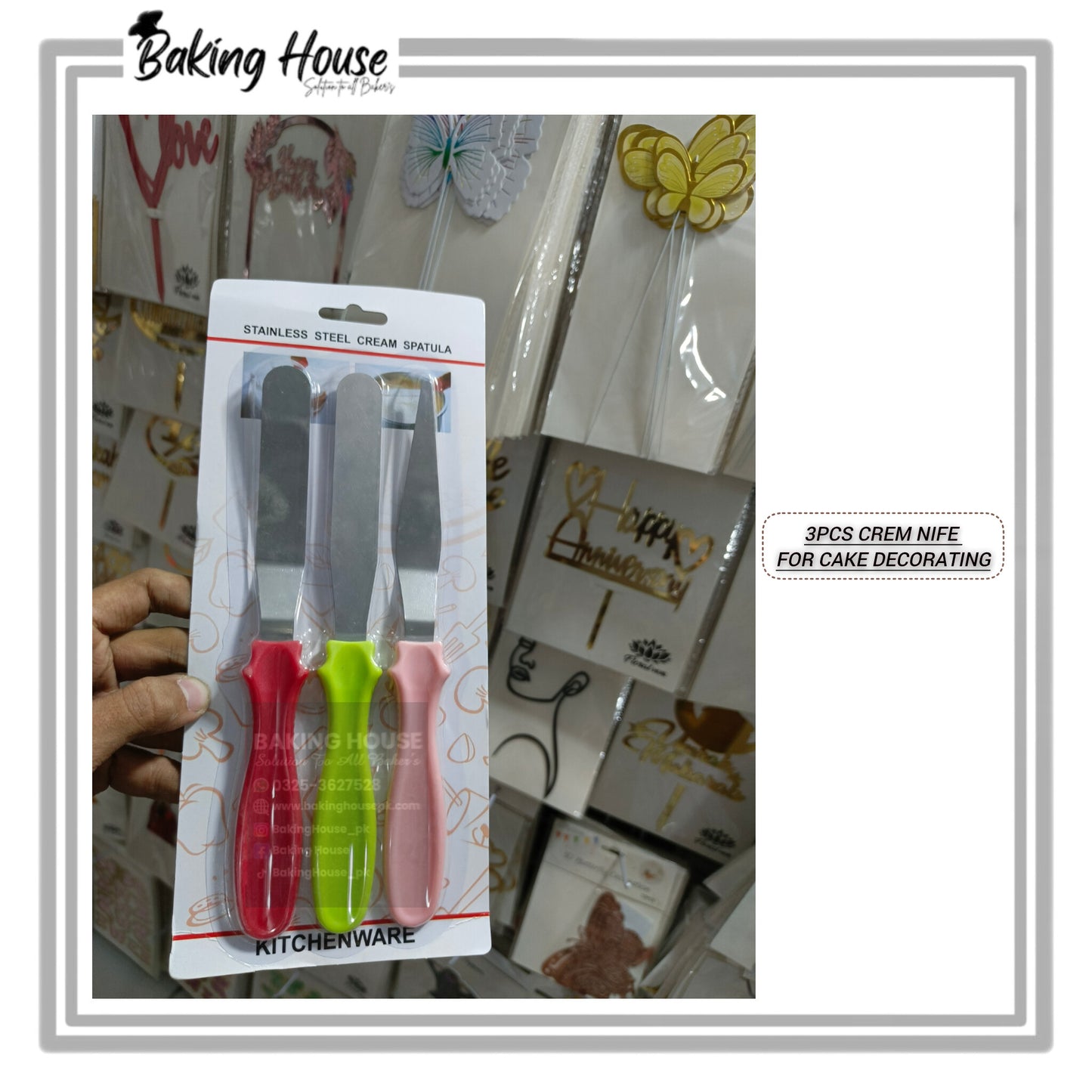 3pcs Plate Nife For Crem Decorating