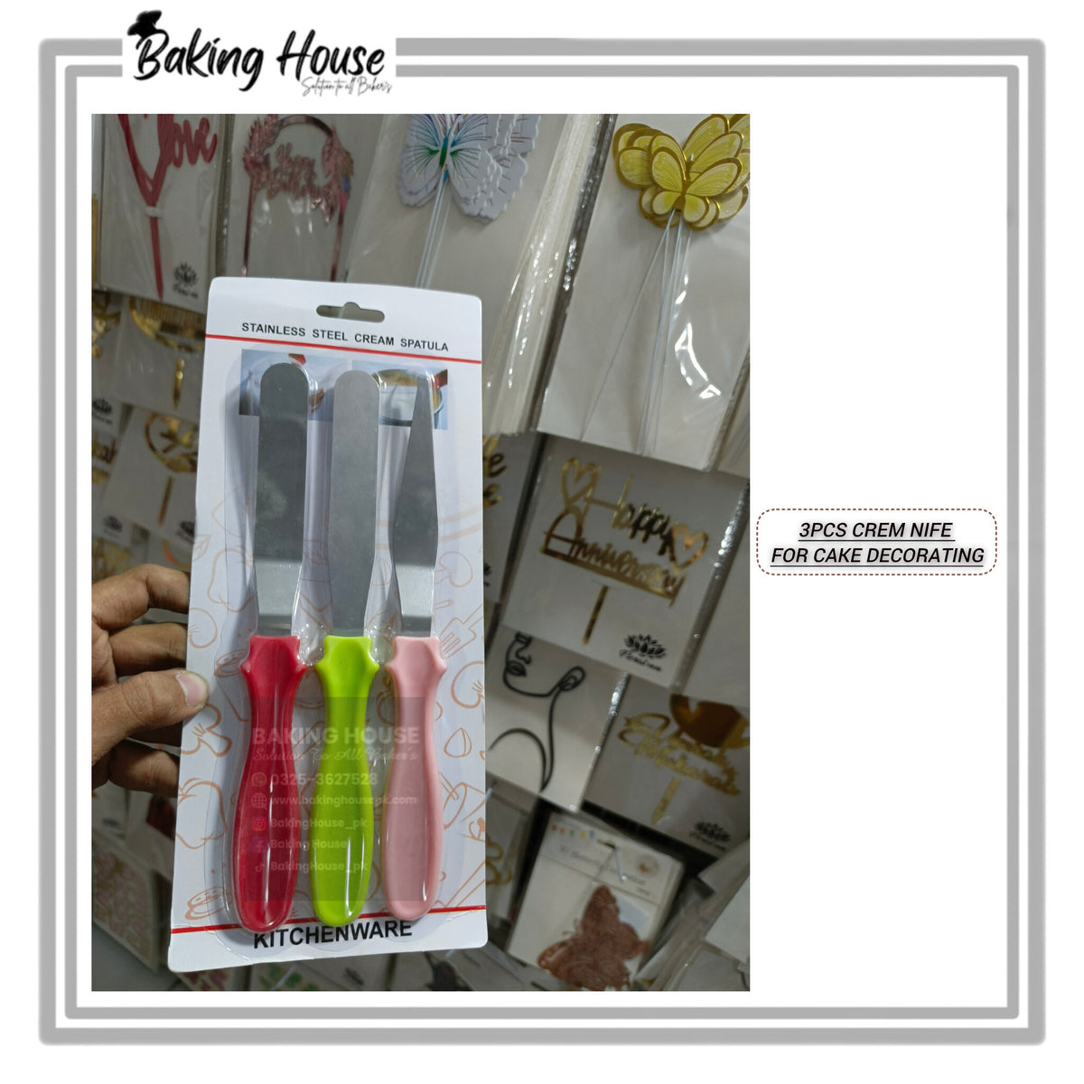 3pcs Plate Nife For Crem Decorating