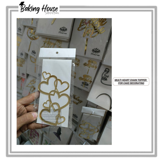 Multi Heart Chain Acrylic Cake Tags For Decorating