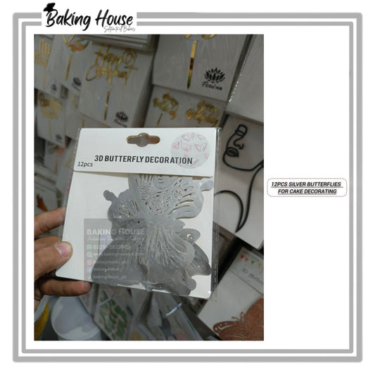 3D Silver Butterfly For Cake Decorating