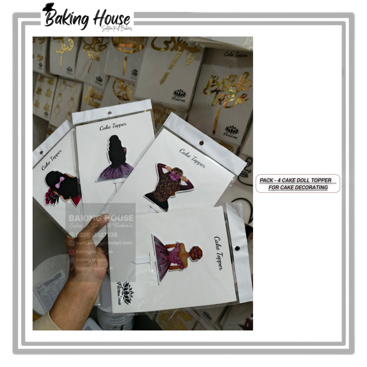 Pack - 4 Cake Doll Topper For Cake Decorating