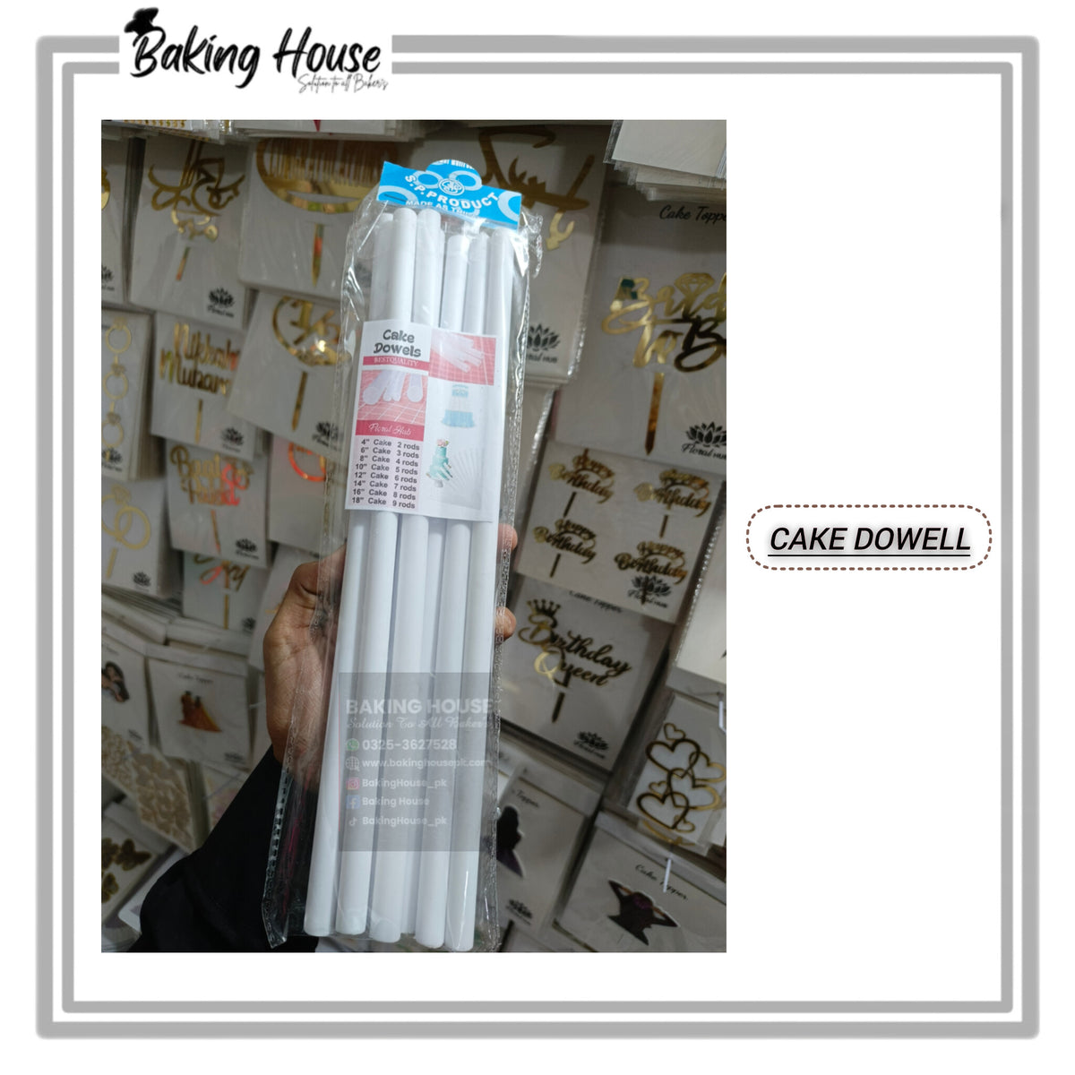 8pcs Plastic Highted Cake Dowell