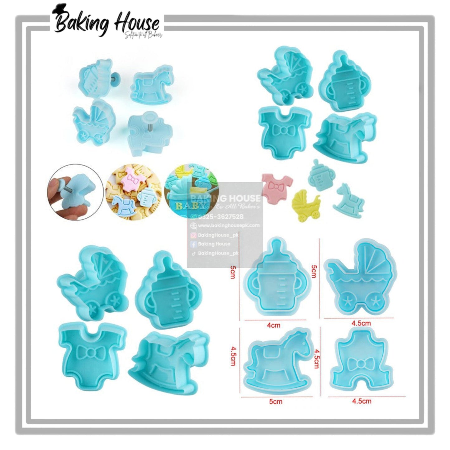 4pcs Baby Shower Planjer For Cake Decorating