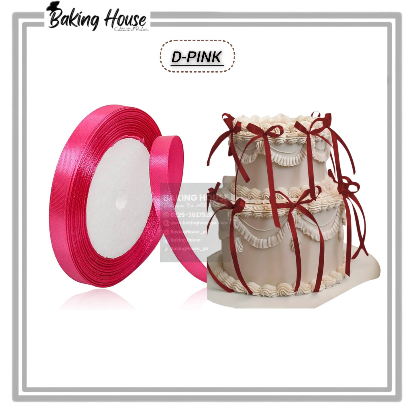 1/2 Inch Pink Ribbon For Cake Decorating