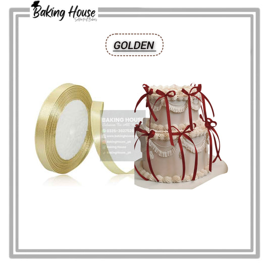 1/2 Inch Golden Ribbon For Cake Decorating