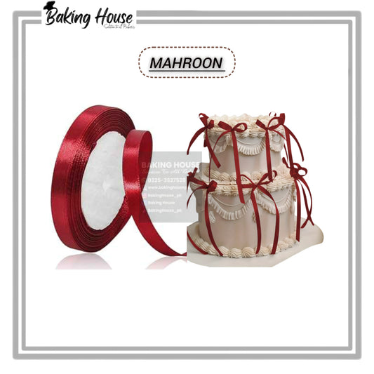1/2 Inch Mahroon Ribbon For Cake Decorating