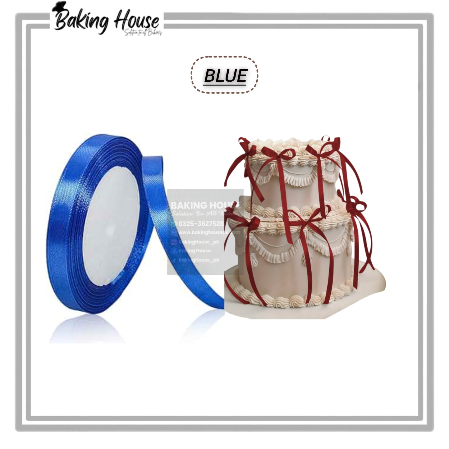 1/2 Inch Blue Ribbon For Cake Decorating