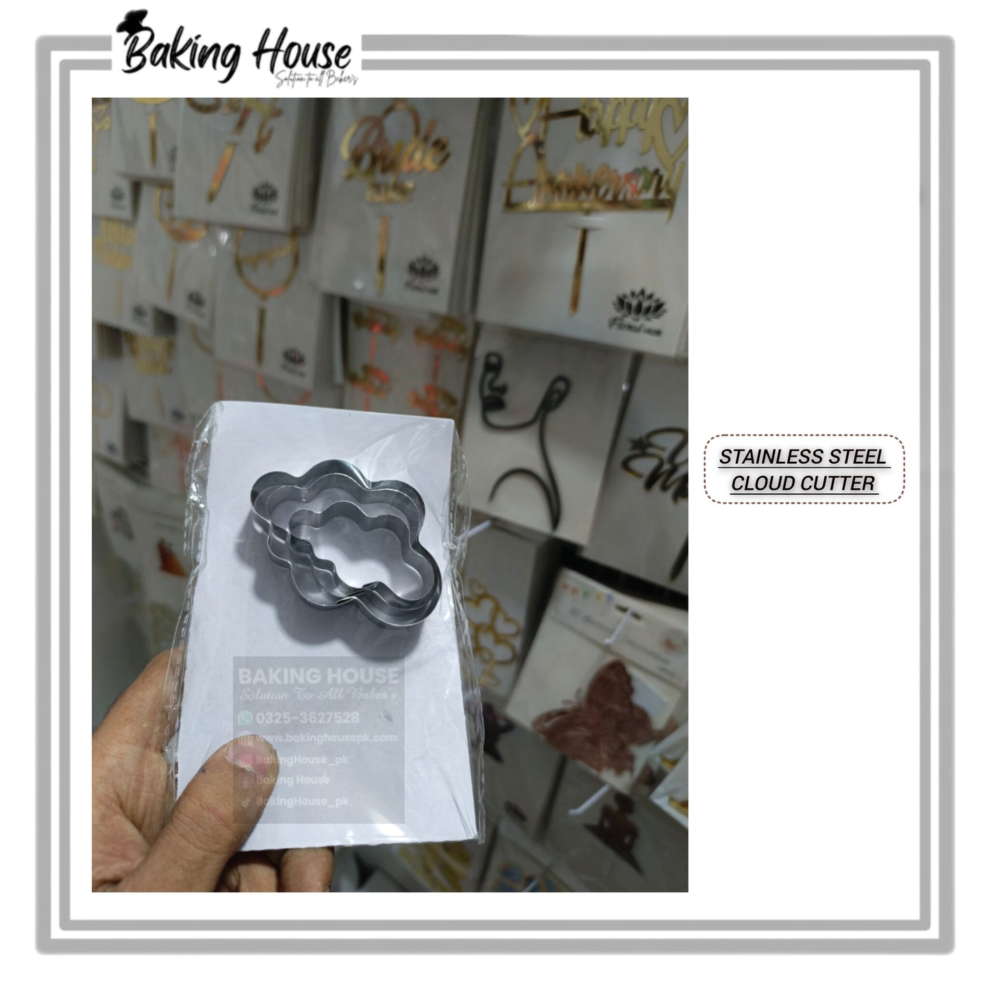 3pcs Stainless Steel Cloud Steel Cutter For Coookie