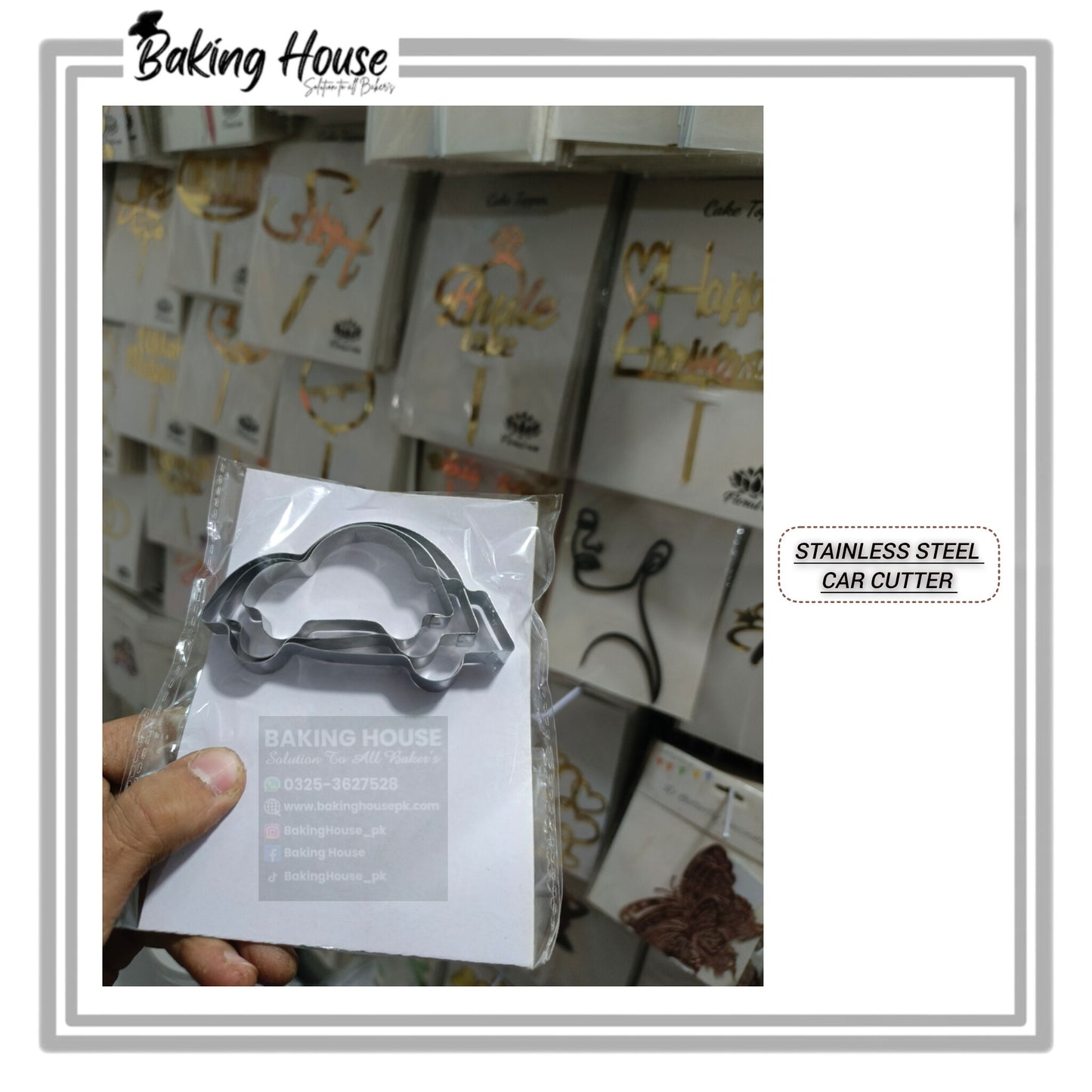3pcs Stainless Steel Car's Steel Cutter For Coookie