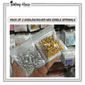 Pack - 2 Edible Golden - Silver Mix Sprinkle For Cake Decorating