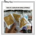 Pack - 3 Edible Golden Sprinkle For Cake Decorating