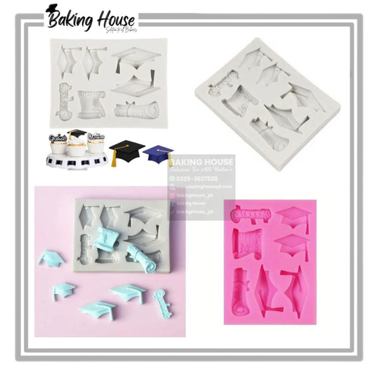 Graduation Silicon Fondant & Candy Mould High Quality For Cake Decorating