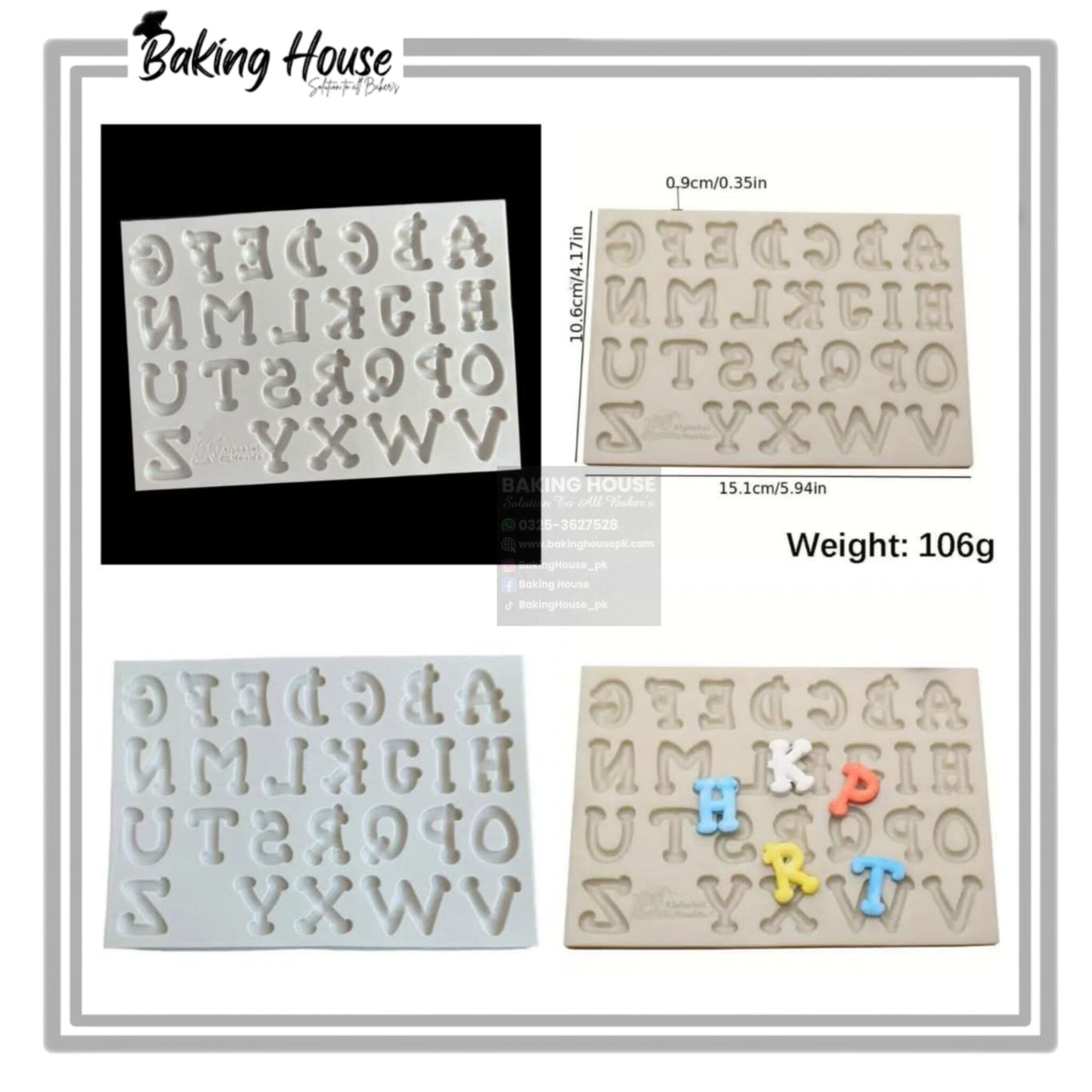 Point Alphabet Silicon Fondant & Candy Mould High Quality For Cake Decorating