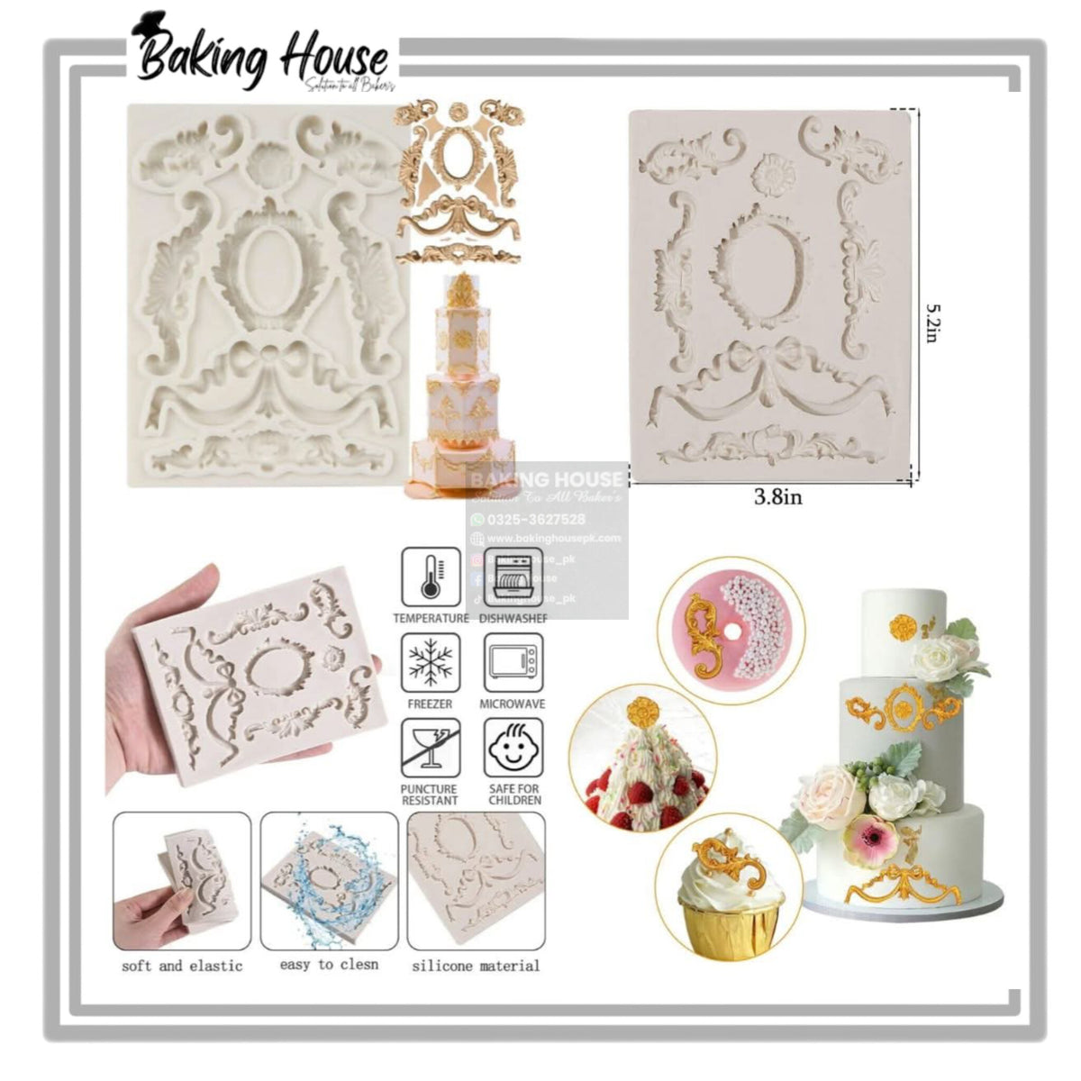 New Vintage Silicon Fondant & Candy Mould High Quality For Cake Decorating