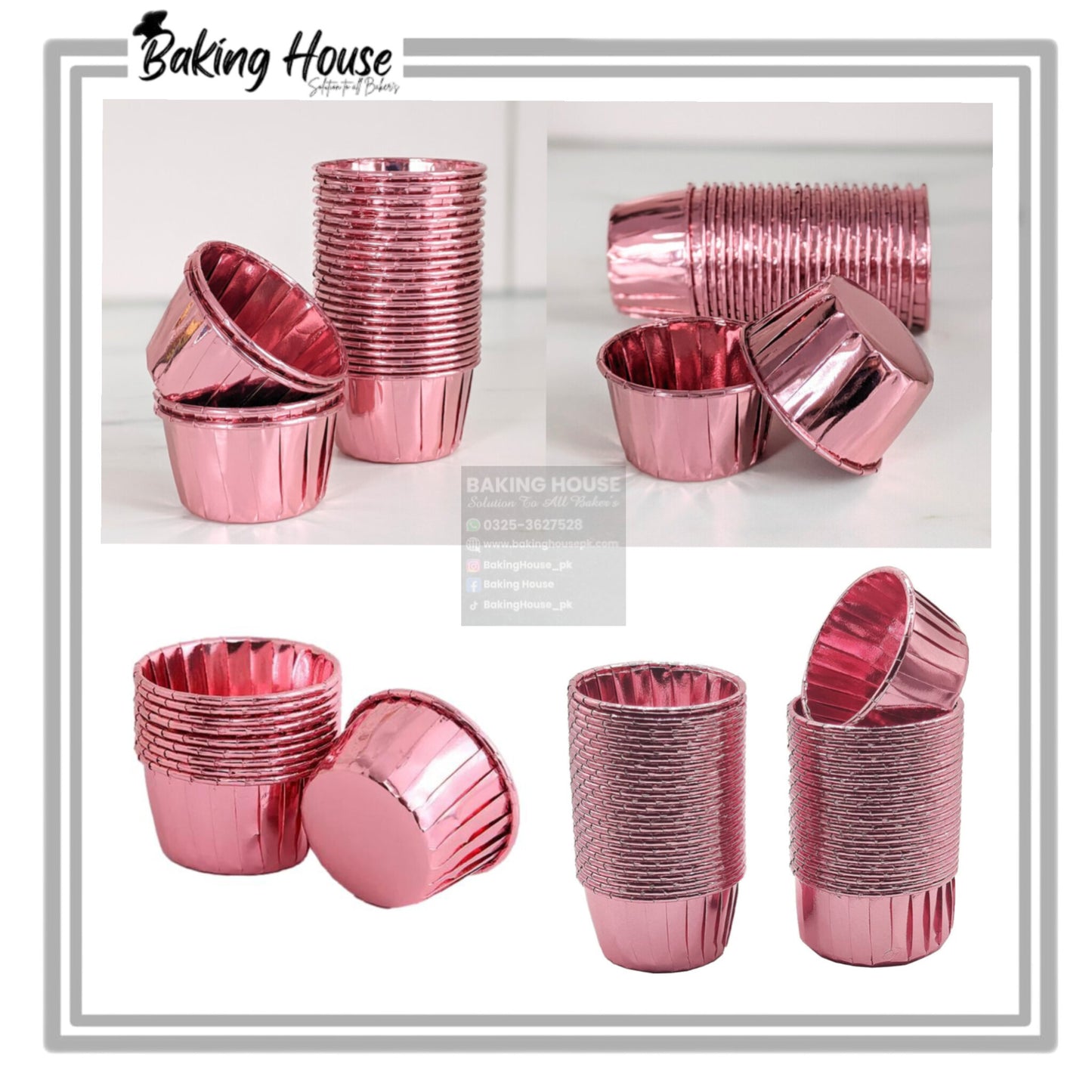 50pcs Pink Foil Cupcake liner For Serving