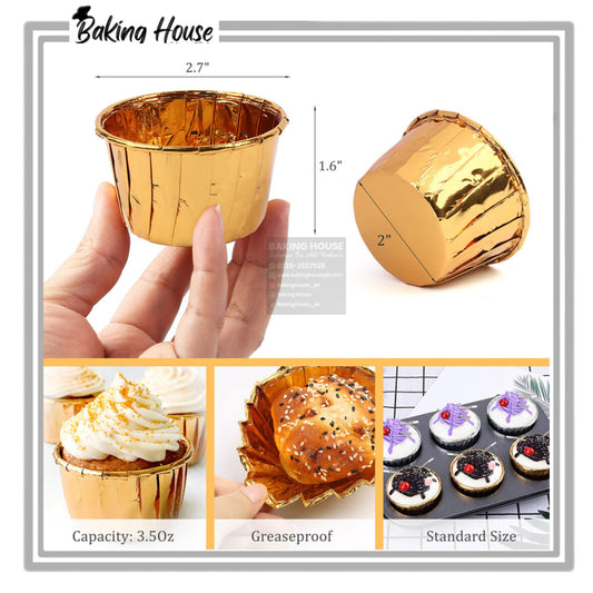 50pcs Golden Foil Cupcake liner For Serving