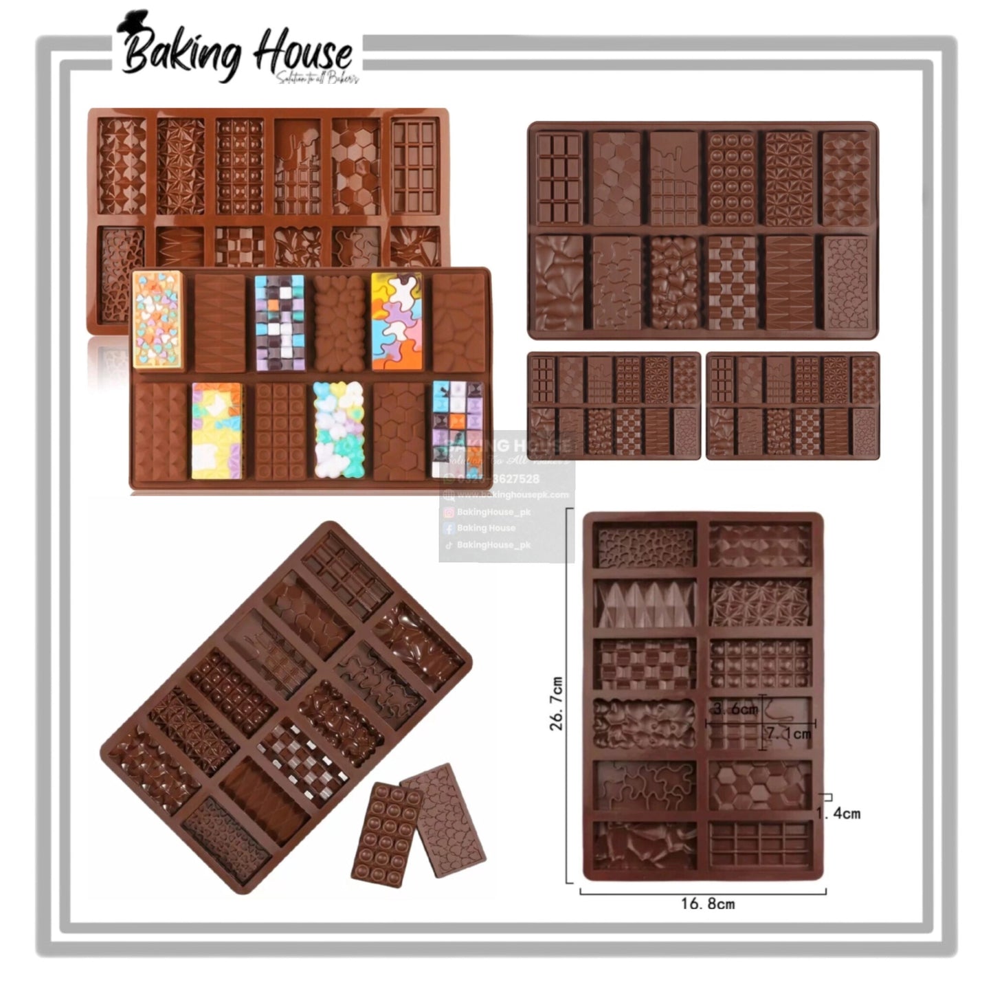 12 Cavity Mix Silicon Chocolate & Candy Mould