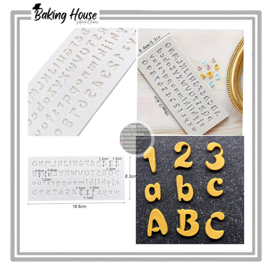 Mini Alphabet & Number Silicon Fondant Mould High Quality For Cake Decorating