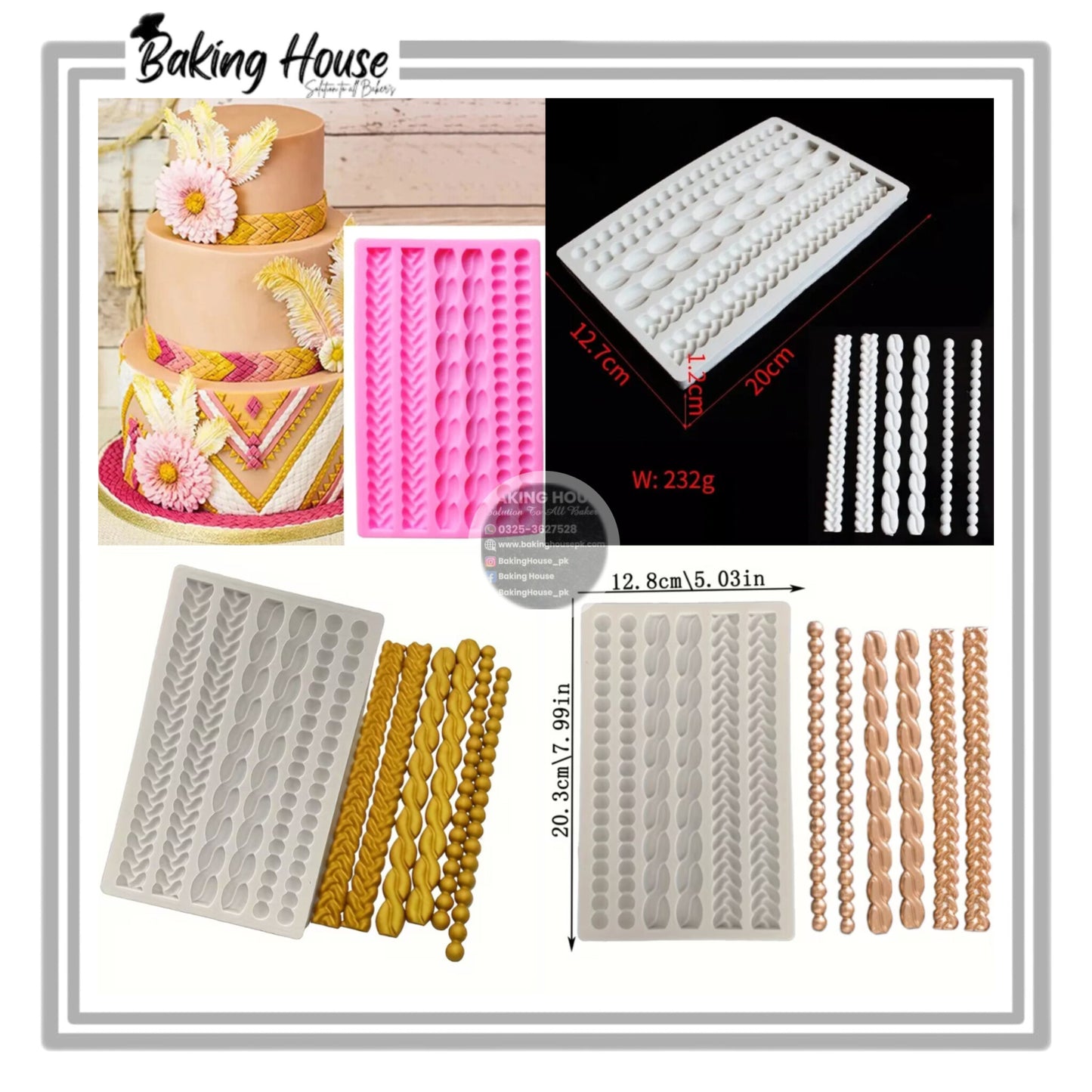 6 Roup Silicon Fondant Mould High Quality For Cake Decorating