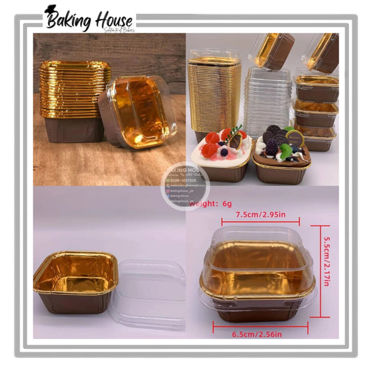 10pcs Square Browine Golden Lid Box for Serving