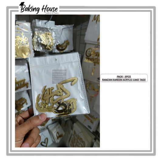 5pcs Ramdan Acrylic Tags For Cake Decorating