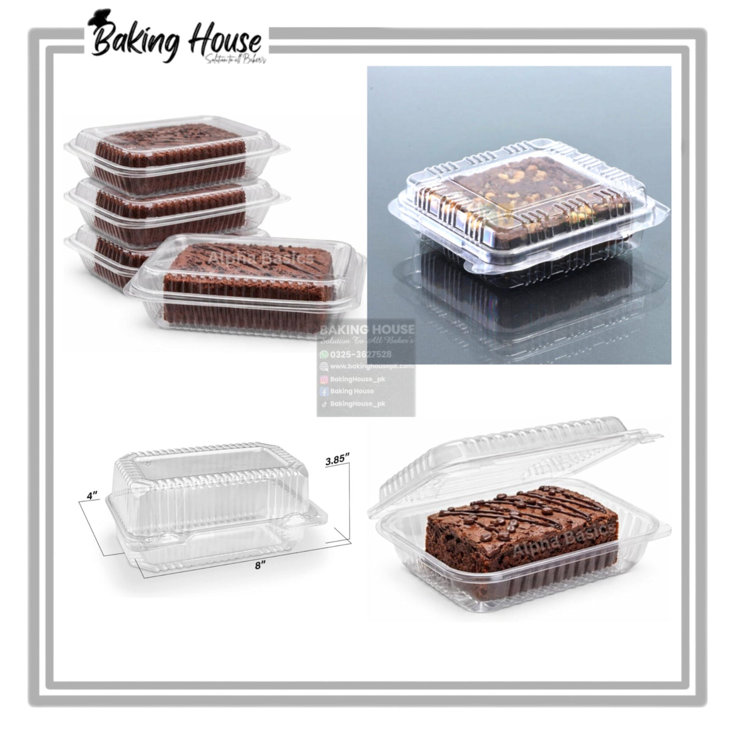 10pcs 1browine Lid Transparent Disposable Box