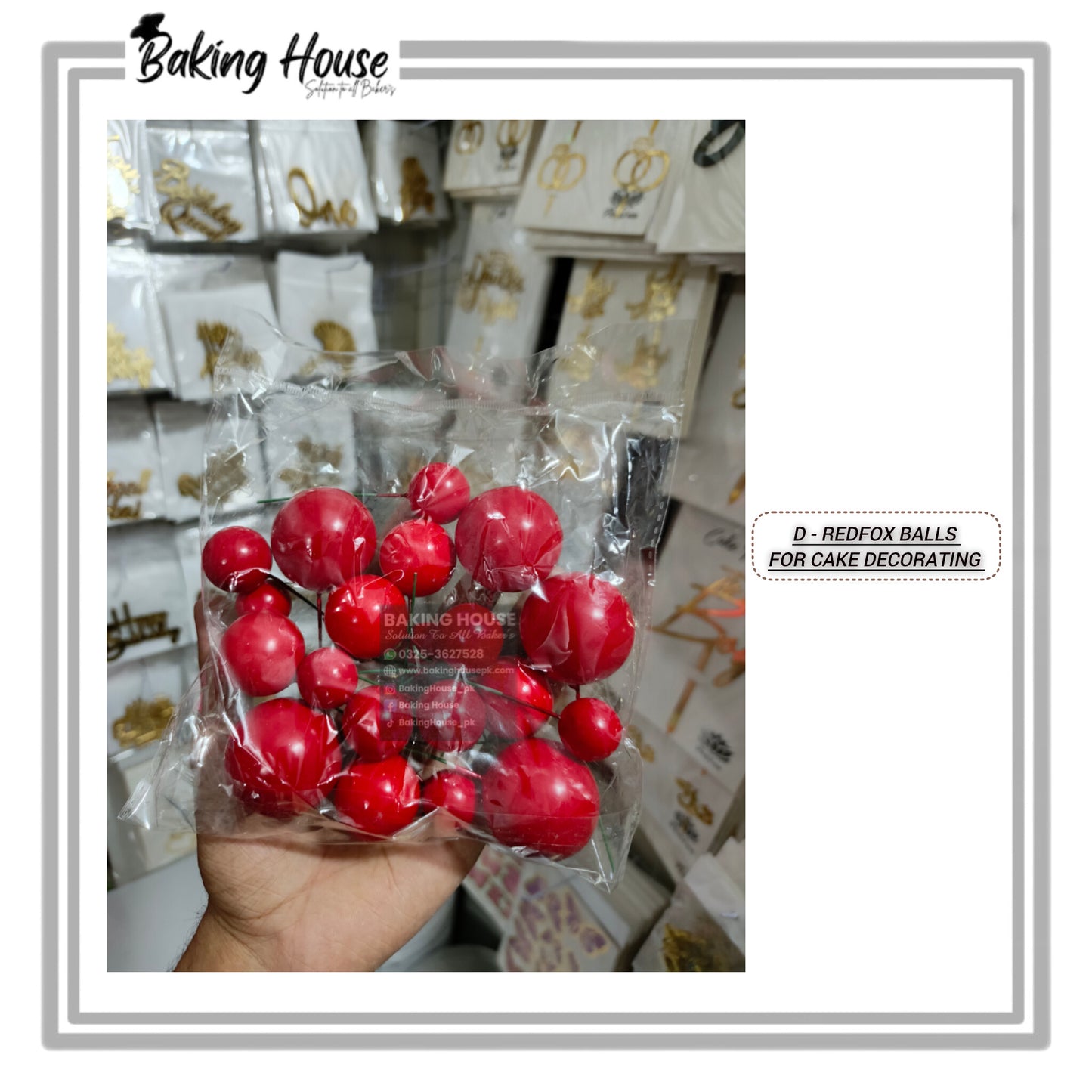 20pcs Red Fox Balls For Cake Decorating