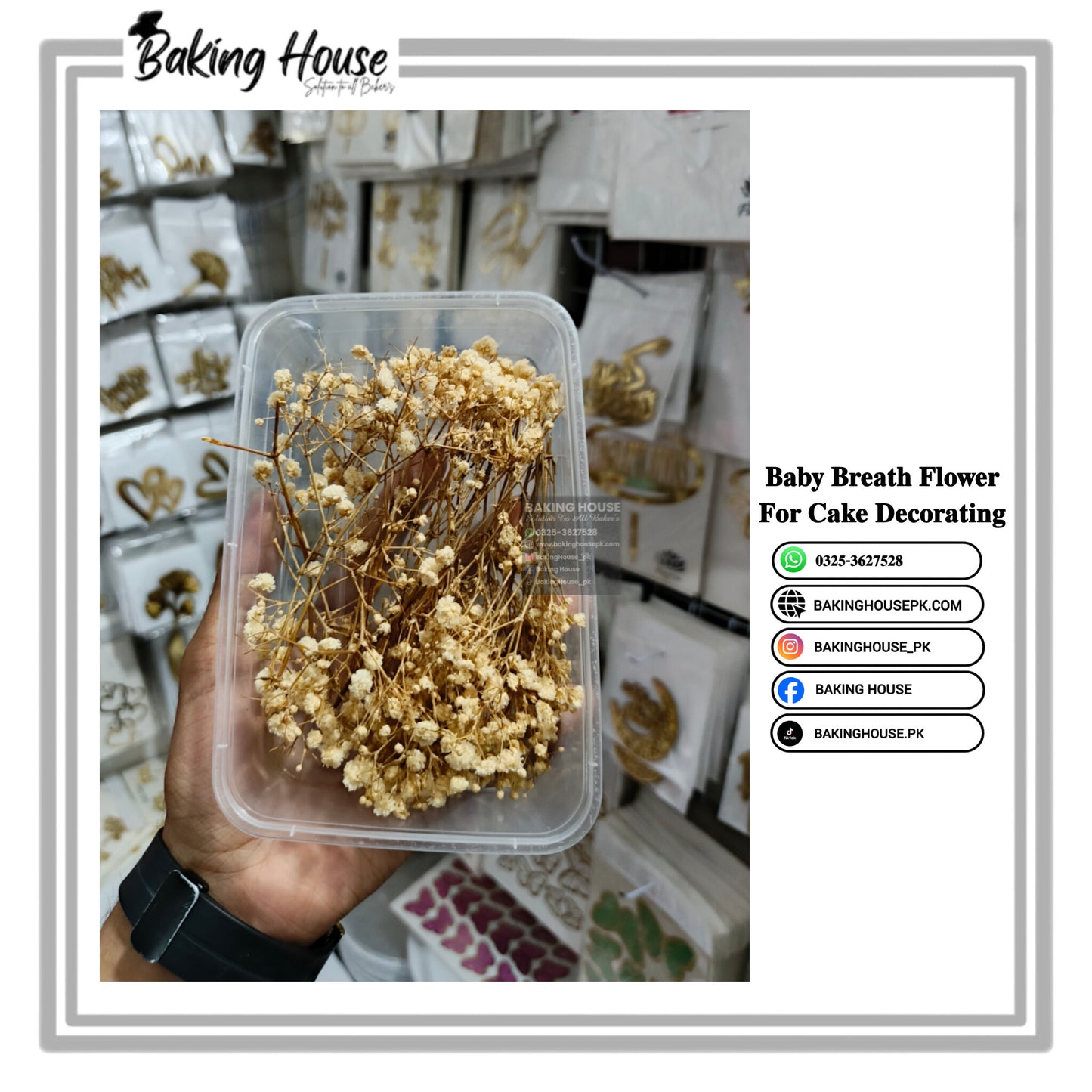 Off- White Dry Baby Breth Flower For Cake Decorating