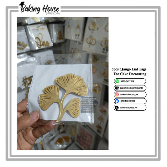 5pcs 3Leaf jango leaf Acrylic Tags For Cake Decorating