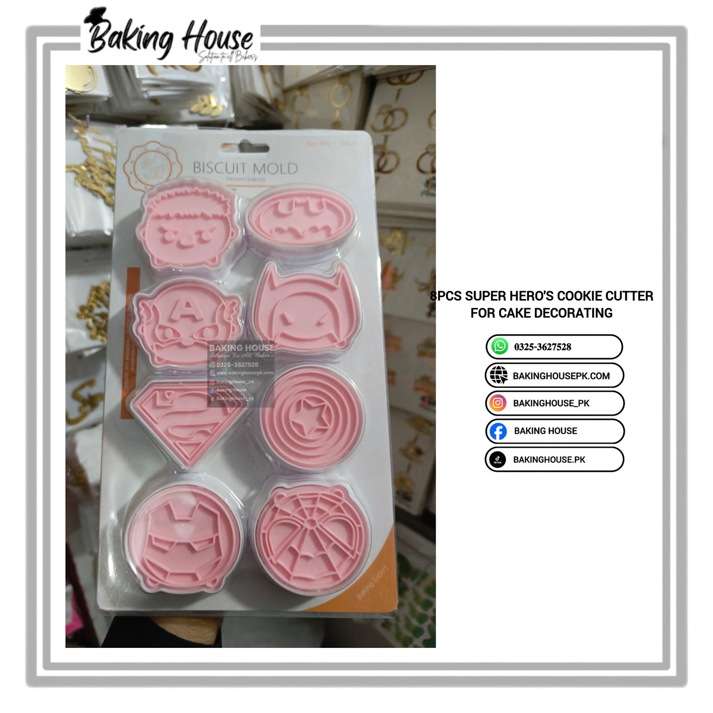 8pcs Super Hero's Plastic Cookie Cutter For Fondant