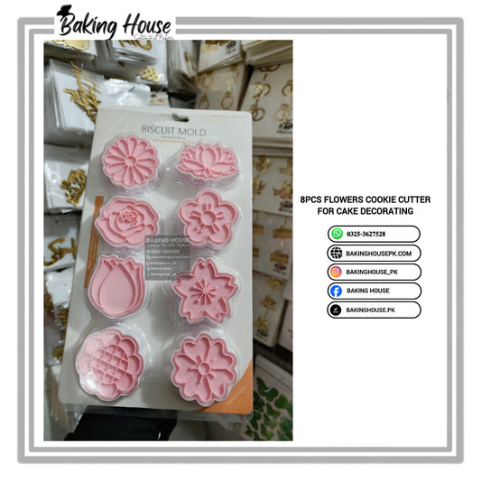 8pcs Flower Plastic Cookie Cutter For Fondant