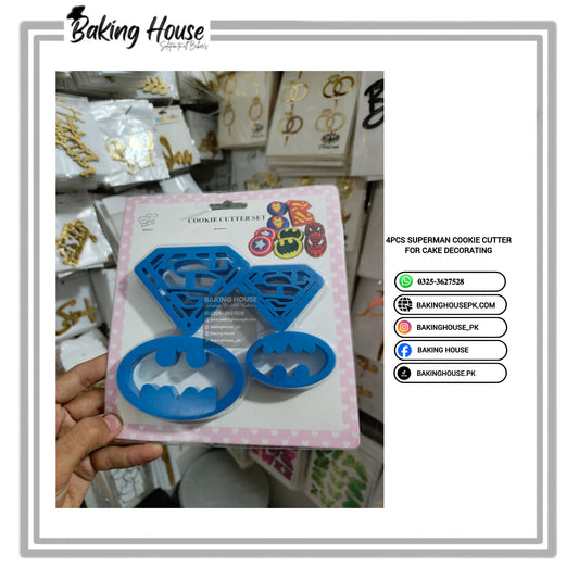 4pcs Superman Plastic Cookie Cutter For Fondant