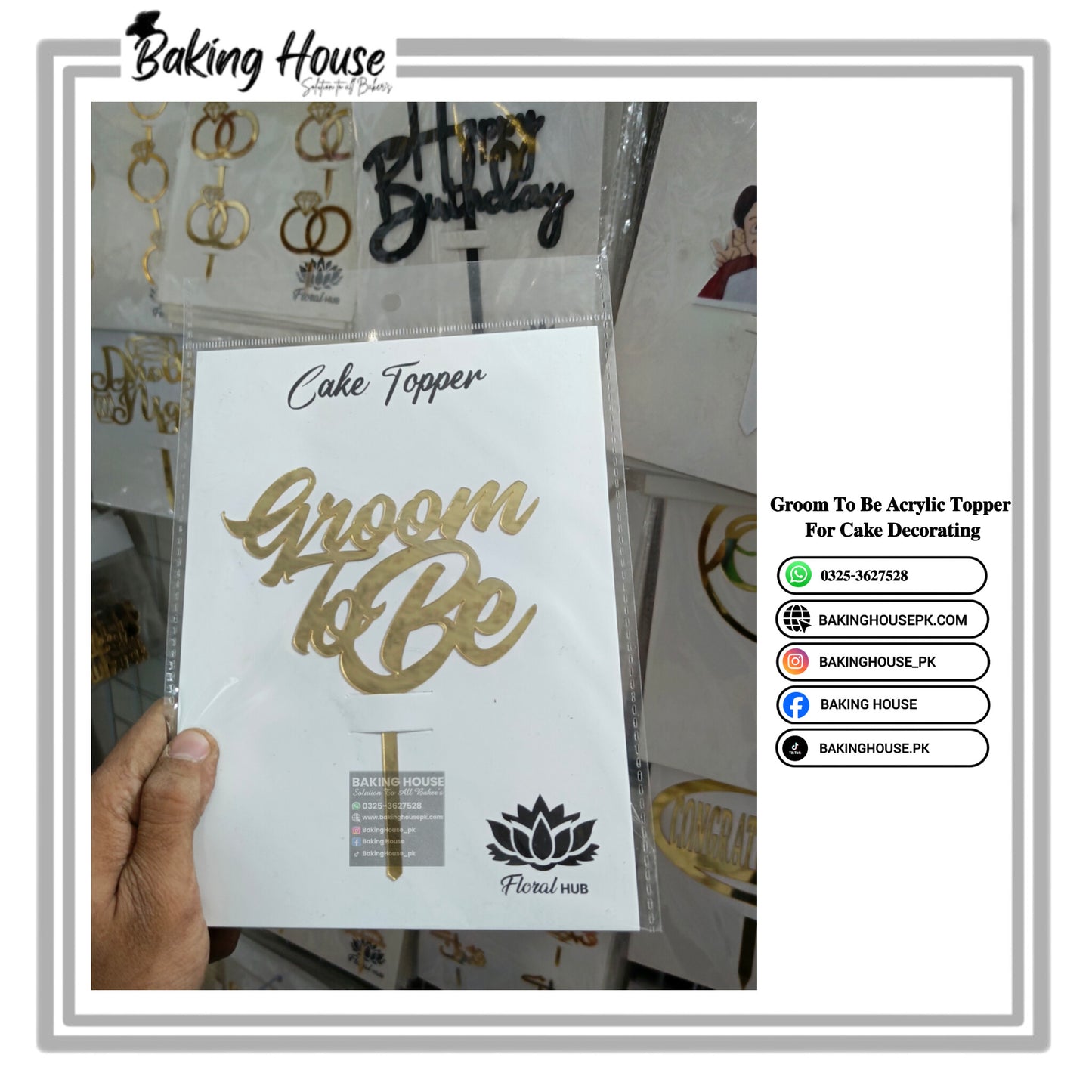 Groom To Be Acrylic Golden Topper For Cake Decorating