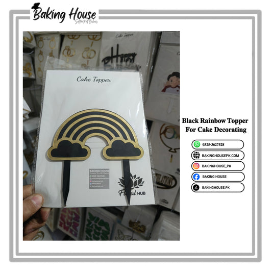 Black Acrylic Rainbow Cake Topper For Cake Decorating