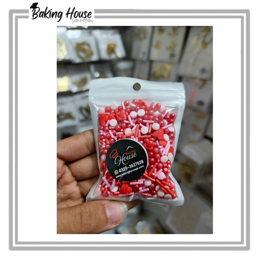 Mix Imported Edible Red Sprinkle For Cake Decorations