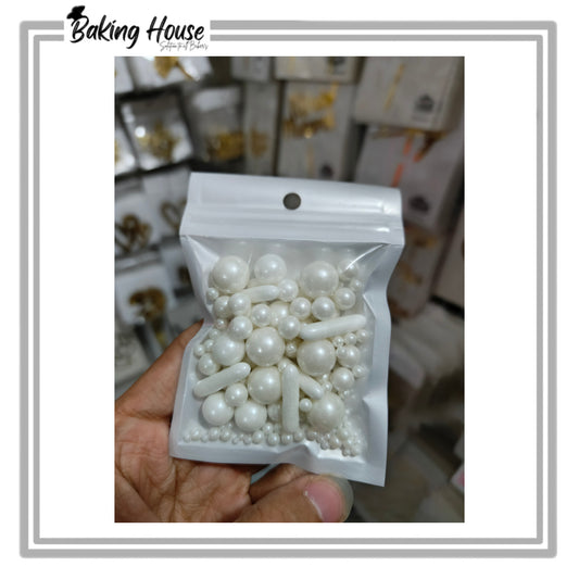 Mix Imported Edible White Heart Sprinkle For Cake Decorations