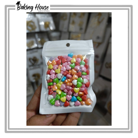 Imported Edible Multi Heart Sprinkle For Cake Decorations