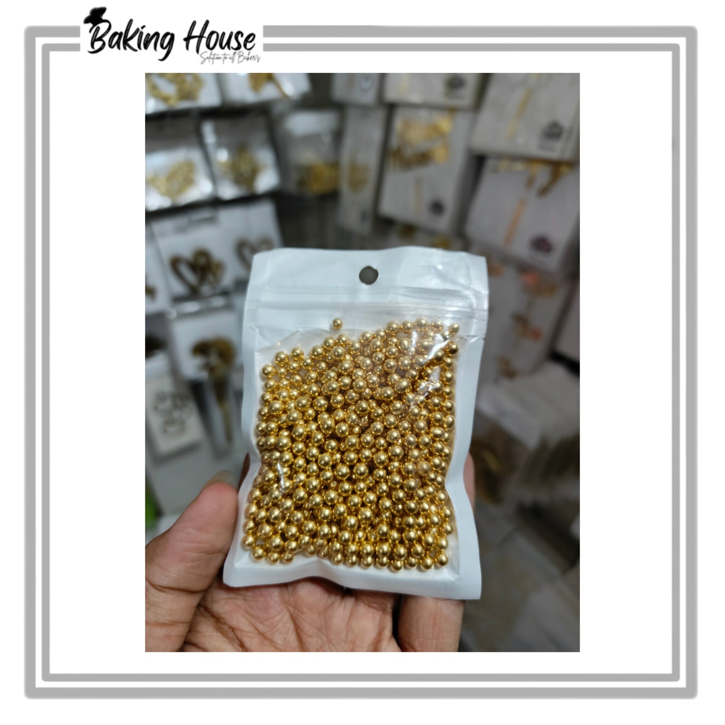 4mm Imported Golden Edibles Sprinkle For Cake Decorating