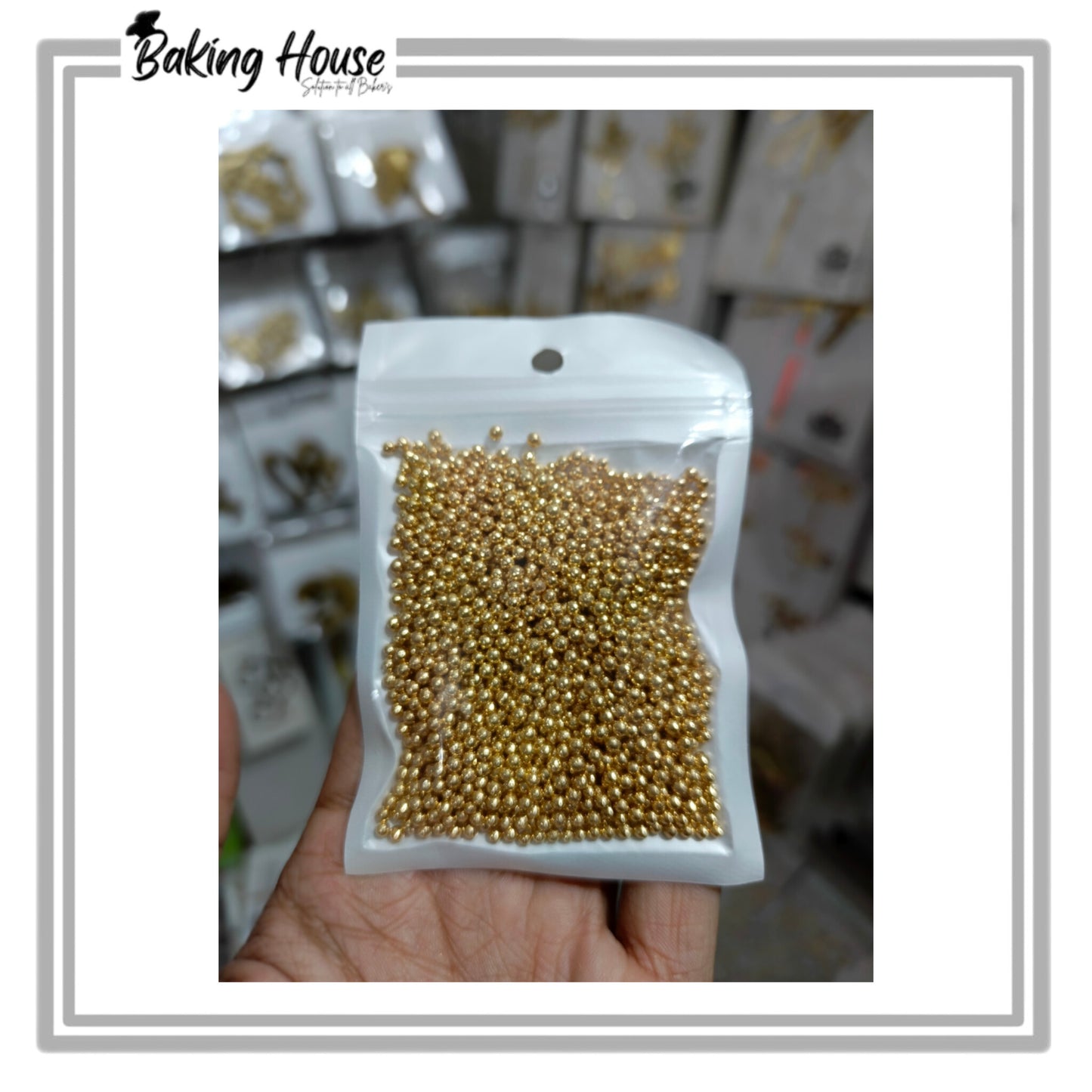2mm Imported Golden Edibles Sprinkle For Cake Decorating