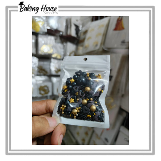 Mix Imported Black/Golden Edibles Sprinkle For Cake Decorating