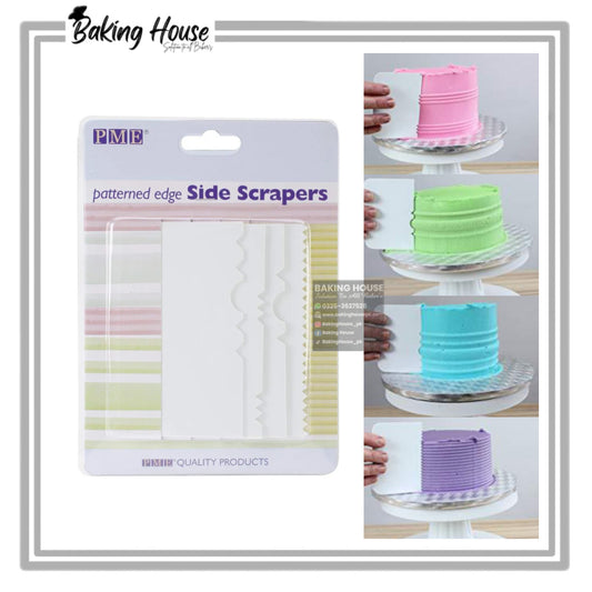 4pcs patterend Edge Side Scrapper For Cake Smoothing
