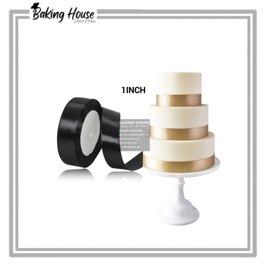 1 Inch Black Ribbon For Cake Decorating (10yard)