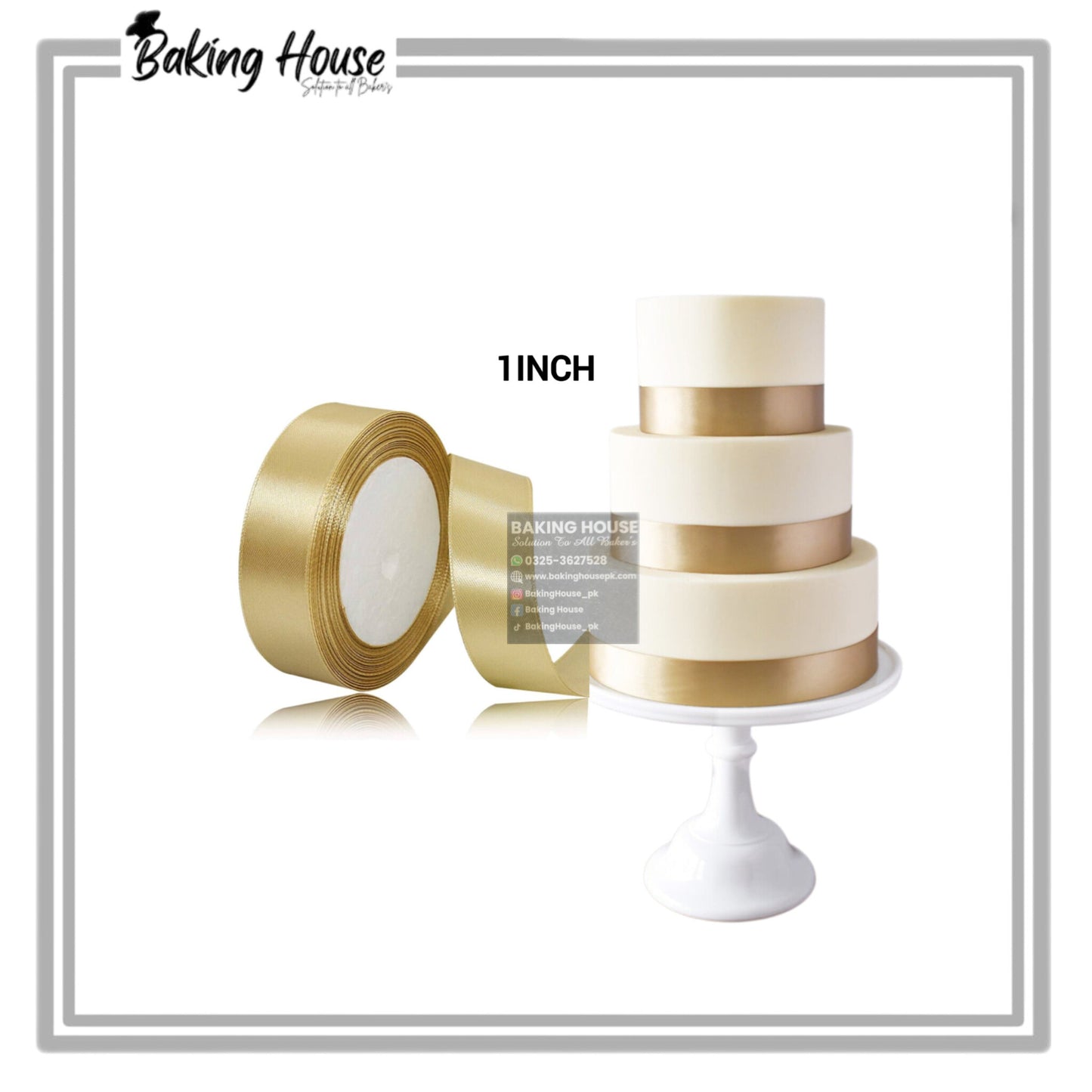 1 Inch Yellow Ribbon For Cake Decorating (10yard)