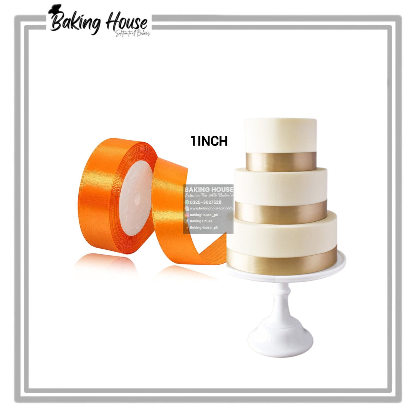 1 Inch Yellow Ribbon For Cake Decorating (10yard)